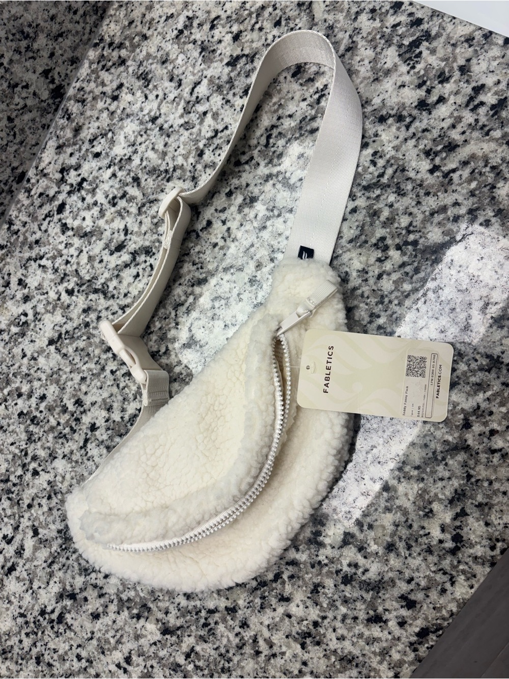 Fabletics Cream Sherpa Belt Bag